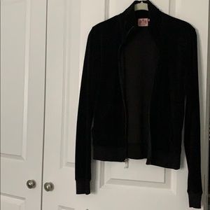 Juicy Couture Black Velour Zip Track Jacket